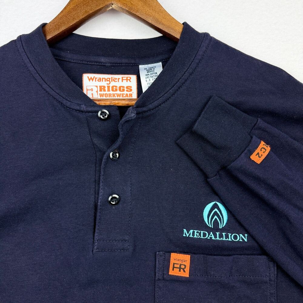 Wrangler FR Riggs Workwear Flame Resistant Henley Shirt Men's Medium